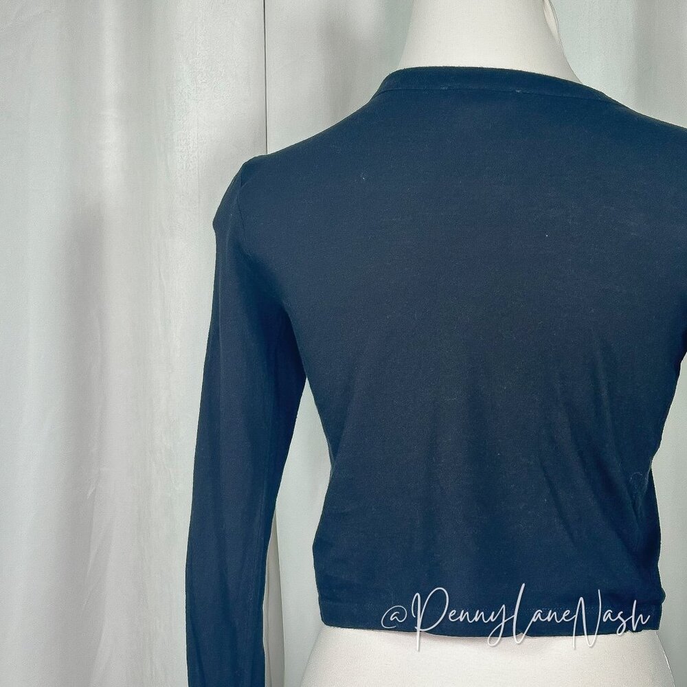 Forever21 Long Sleeve Cropped Top Tee Black - Picture 7 of 7